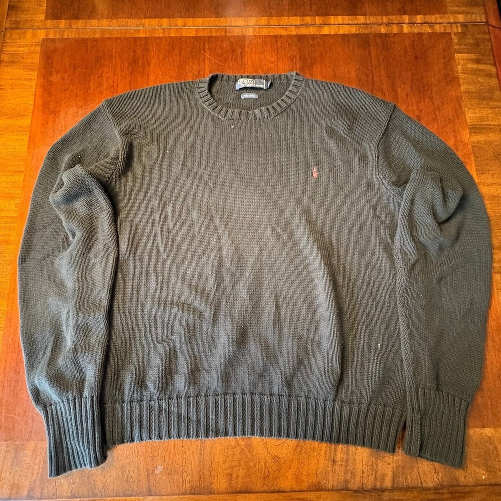 Polo Ralph Lauren Cotton Crewneck Sweater Black XL
